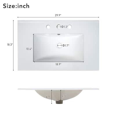 30-Inch Bathroom Vanity with Ceramic Sink