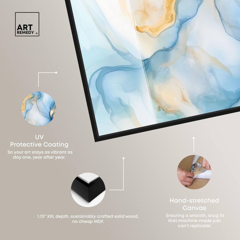 Blue Veined Gold Canvas by Art Remedy