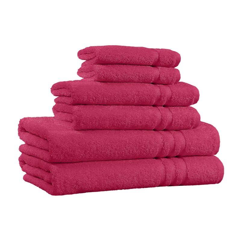 Home Sweet Home 6-Piece 650 GSM Cotton Bath Towel Set - Burgundy