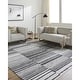 preview thumbnail 1 of 1, Yasmin Transitional Stripe Jute Area Rug White/Black - 2' x 3'
