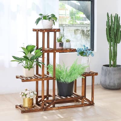 Large Wood Plant Stand Flower Pot Display Rack