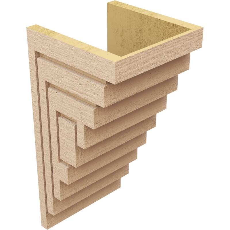 Series 2 Wide Landon Rough Cedar Woodgrain TimberThane Corbel, Primed Tan
