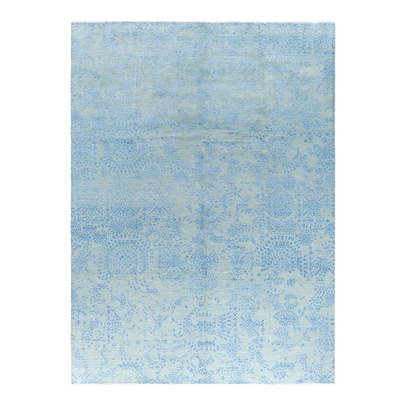 Ikat One-of-a-Kind Hand-Knotted Area Rug - Gray, 8' 10" x 12' 0" - 8' 10" x 12' 0"