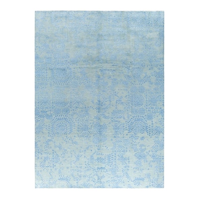 Ikat One-of-a-Kind Hand-Knotted Area Rug - Gray, 8' 10" x 12' 0" - 8' 10" x 12' 0"