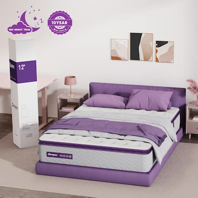 12-inch Memory Foam and Innerspring Hybrid Mattress,Twin/ Full/Queen Mattress, Mattress in a Box