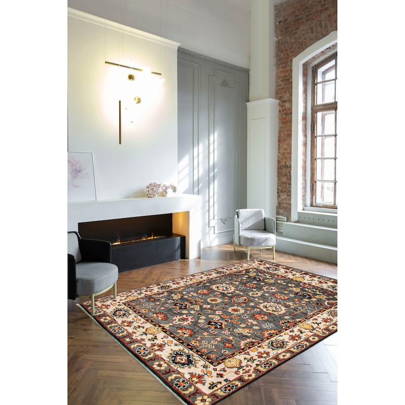 ECARPETGALLERY Hand-knotted Jules Serapi Grey Wool Rug - 8'2 x 10'0