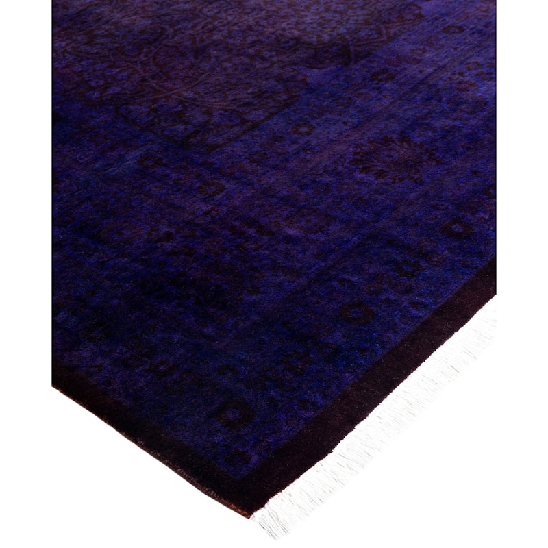 Overdyed One-of-a-Kind Hand-Knotted Area Rug - Purple - 9' 3" x 12' 6"