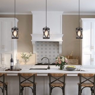 Modern Farmhouse 1 Light Cage Mini Pendant Light for Kitchen Island D6 x H 14 72 On Sale Bed Bath Beyond 33465787