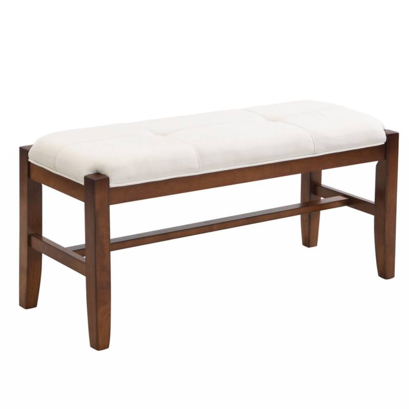 4-Piece Modern Dining Furniture Set, 46" Faux Marble Style Table and 2 Upholstered Chairs & Bench with Wood Legs