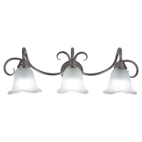 slide 2 of 3, Vaxcel Lighting Bella 3 Light Bathroom Vanity Light - 28.25 Inches Brushed Nickel