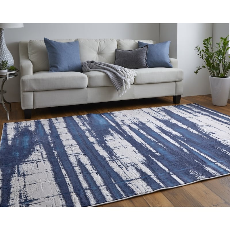 Sipal Power Loomed Distressed Abstract Area Rug By HomeRoots - 2' x 3'