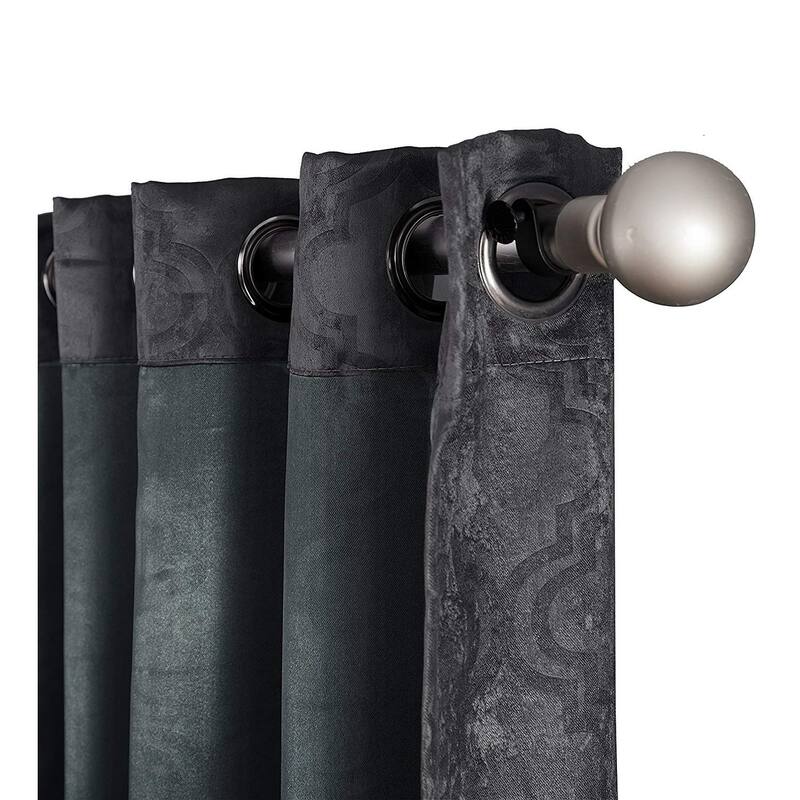 HLC.me Redmont Lattice Thermal Room Darkening Light Blocking Privacy Blackout Grommet Curtain Panels - Set of 2