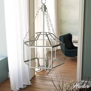 Hunter 15" Indria 3-Light Pendant - Dining Room, Island, Entry - Industrial, Transitional, Geometric