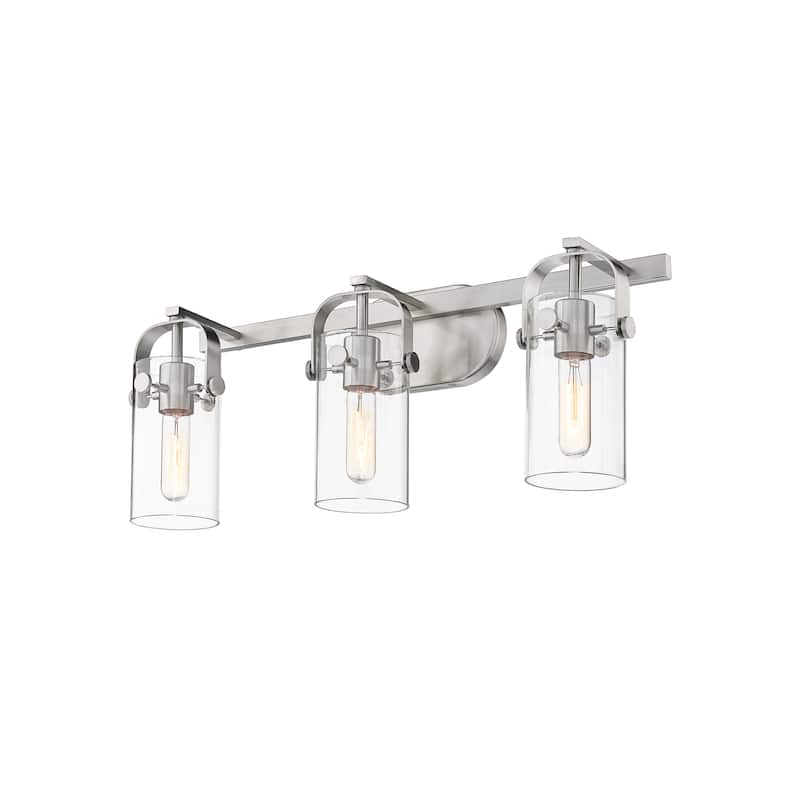 Innovations Lighting 423-3W-11-24 Pilaster Vanity Pilaster 3 Light 24" - Brushed Satin Nickel / Clear