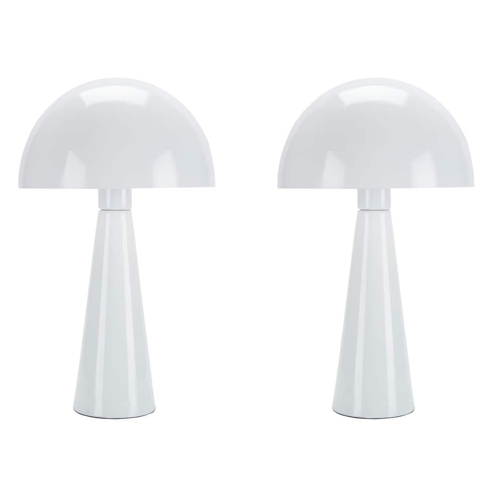 Nourison 16" Mushroom Shaped Iron Table Lamps, Set of 2