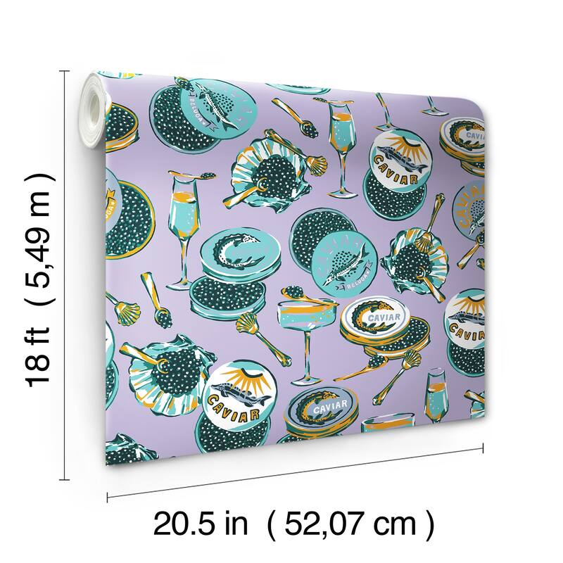 Champagne and Caviar Lavendar Peel and Stick Wallpaper