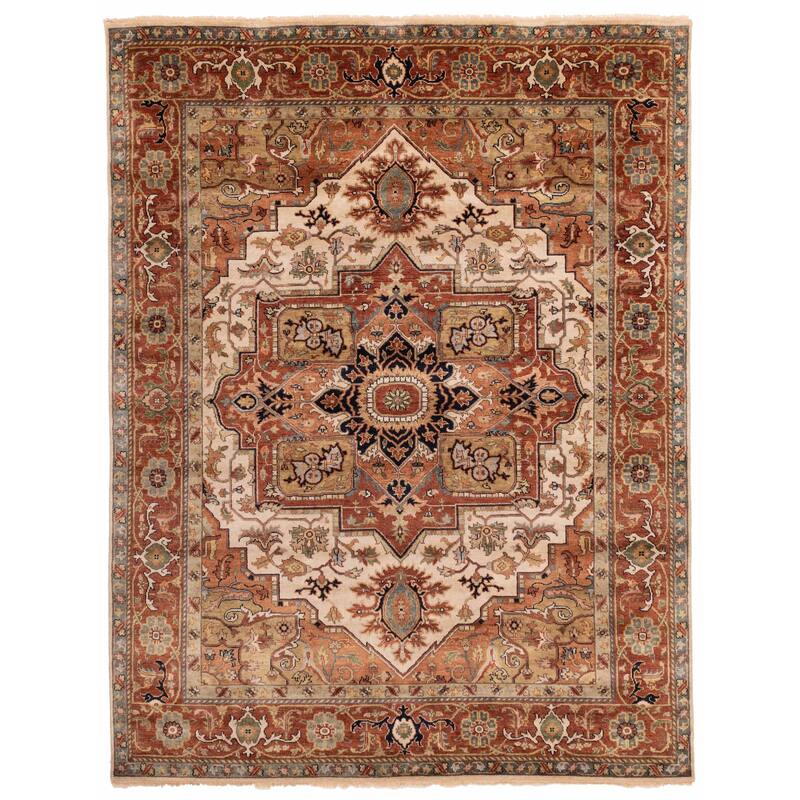 ECARPETGALLERY Hand-knotted Jules Sultane Ivory Wool Rug - 7'10 x 10'1