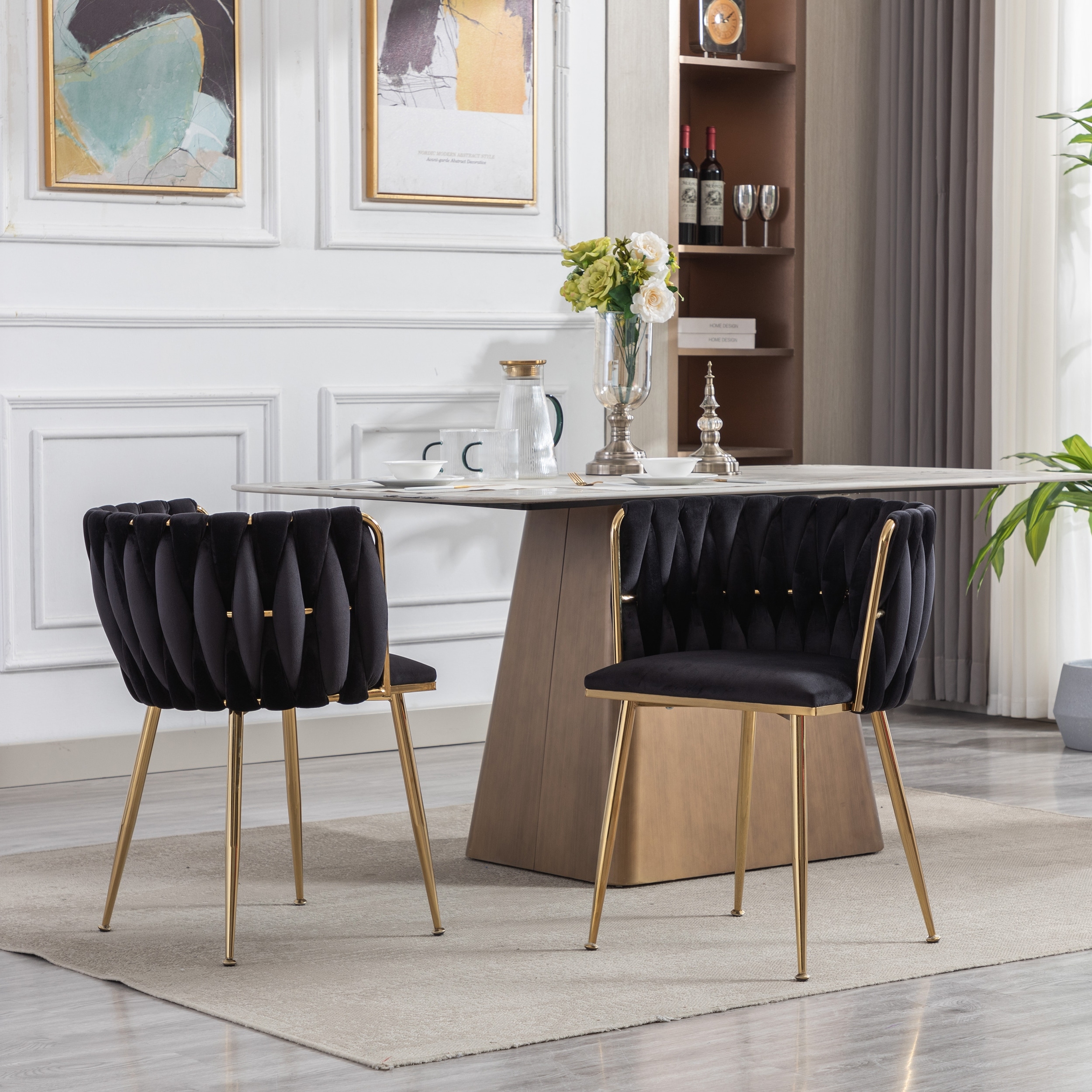 Dining table and shop tub chairs