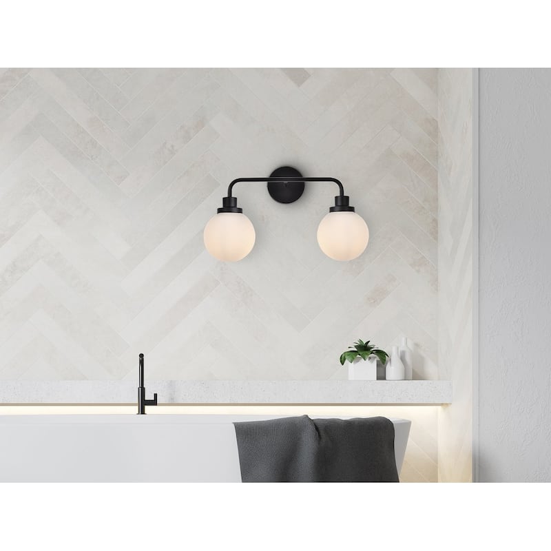 Hudson 2-light Bath Sconce with Frosted Shade
