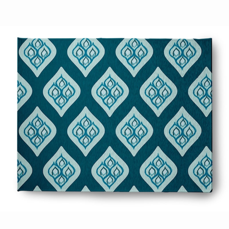 Olgee Bold Pattern Soft Chenille Rug - 8' x 10' - Teal