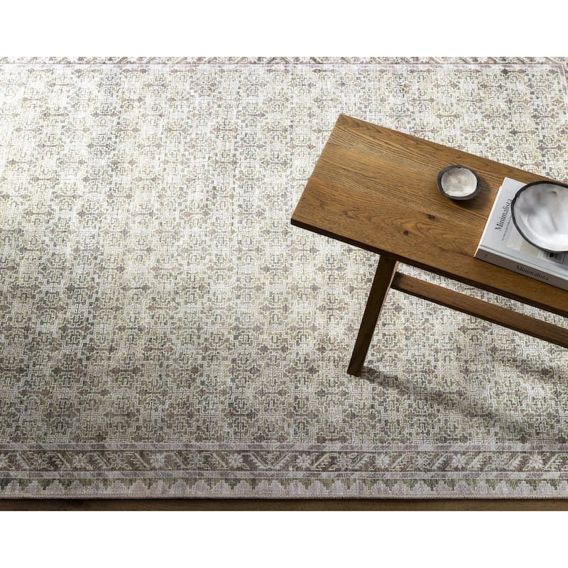 Our PNW Home x Livabliss Rainier Updated Traditional Washable Area Rug - 2' 7" x 10' - Olive