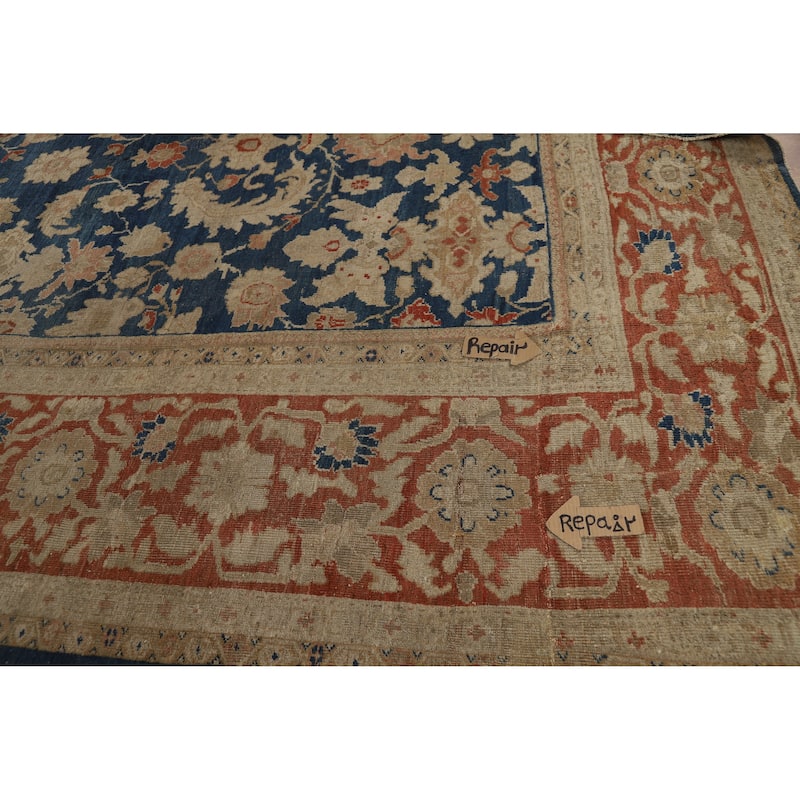 Pre-1900 Antique Vegetable Dye Sultanabad Persian Wool Carpet - 10'9" x 18'10"