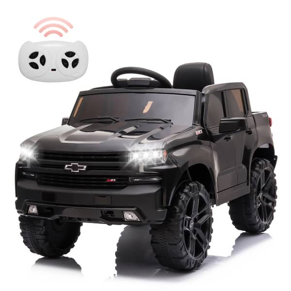 slide 2 of 11, 12V Ride on Car,Battery Powered Licensed Chevrolet Silverado GMC Kids Ride On Truck Black