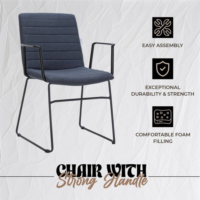 Zylar Ergonomic Guest Chair with Leather, Stainless Steel Base, High-Density Foam, Modern Design for Office or Waiting Room