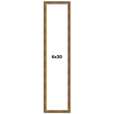 6x30 Frame Gold Solid Wood Picture Frame - Complete Modern Photo Frame