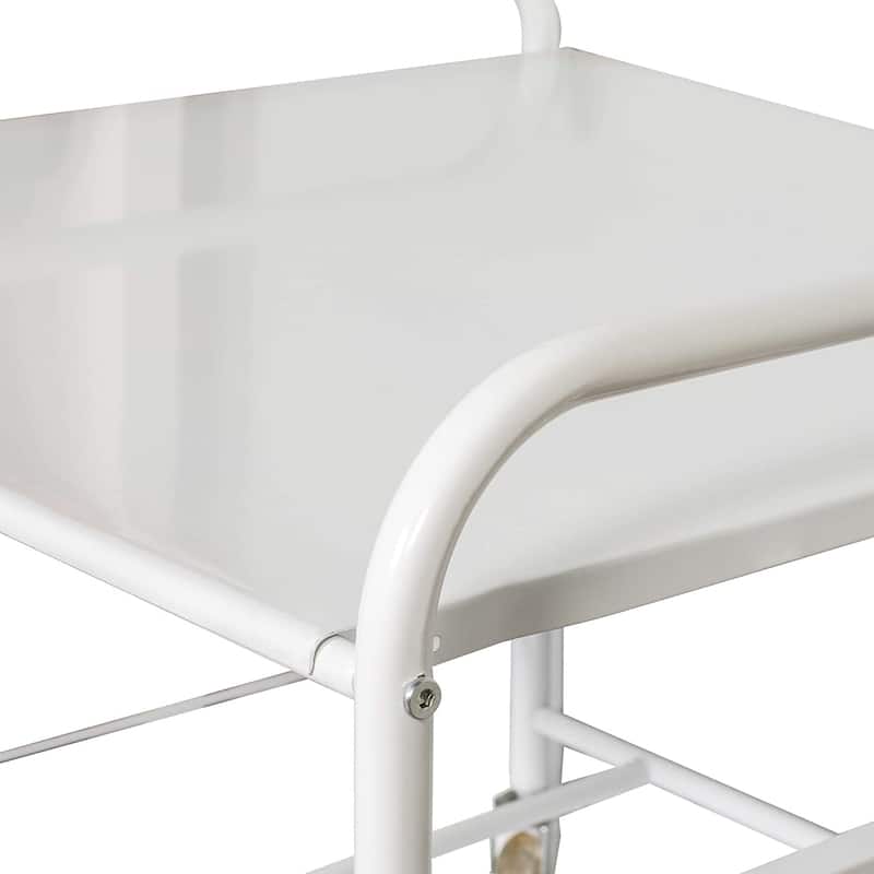 Fridge Stand Supreme - White Frame with Light Gray Drawers - 23.2"W x 22"D x 21.3"H