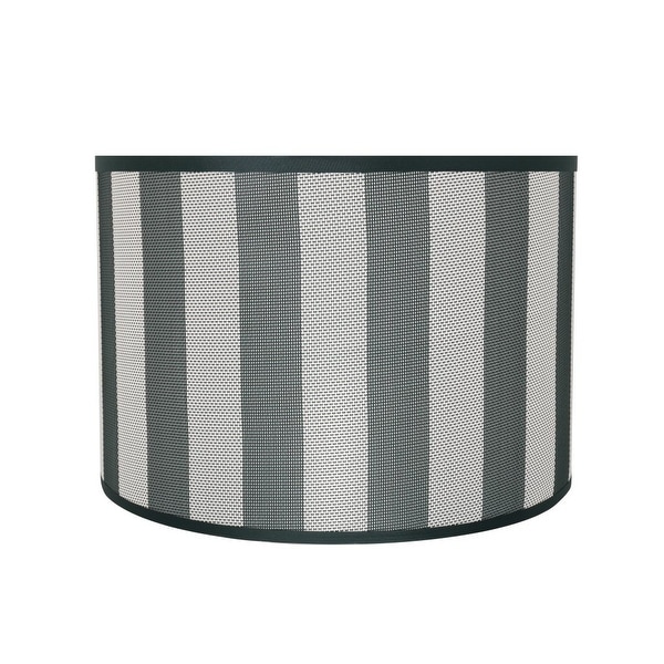 Aspen Creative Drum (Cylinder) Shaped Spider Construction Lamp Shade in Hunter Green & White Striped (16" x 16" x 11"). Opens flyout.