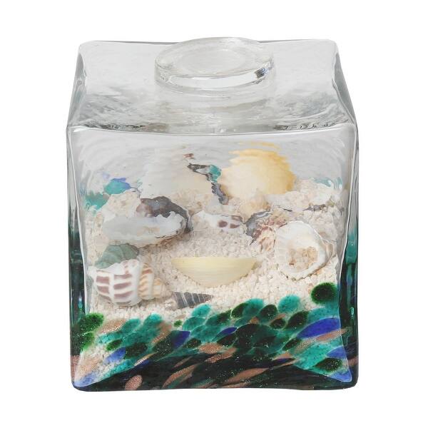 Shop Art Artifact Seashells Art Glass Cube Paperweight Beach