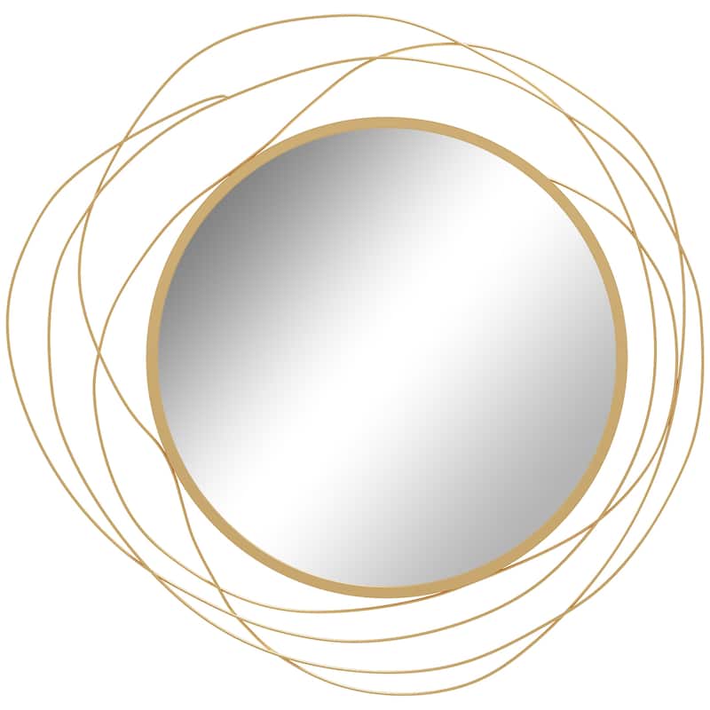 HOMCOM Decorative Wall Mirror, 25.6" Circle Mirror Decor, Modern Metal Wall Art for Living Room, Bedroom and Dining Room