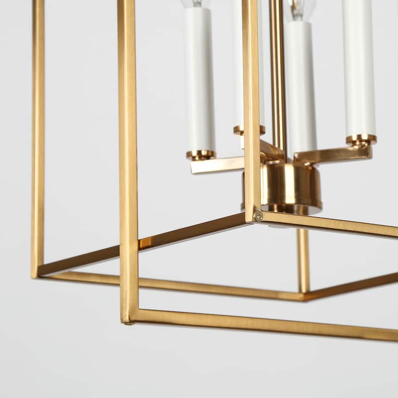 Dilley Modern Gold 4-Light Lantern Chandelier Island Pendant Lights for Kitchen Island