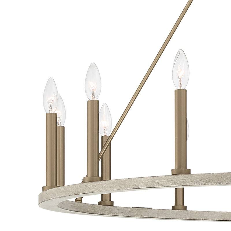 47In Farmhouse 16-light Large Round Wagon Wheel Candle Chandelier - 47'' D X 140'' H