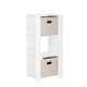 preview thumbnail 30 of 32, RiverRidge Kids Bookshelf and Toy Organizer Tower with 3 Cubbies and 6 Bookracks for Playroom, Nursery, and Reading Nook White with Taupe Bins
