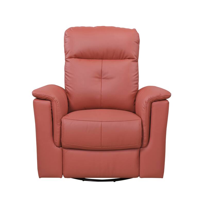 Monte 35.5" Leather Swivel Glider Manual Recliner - 360-Degree Swivel