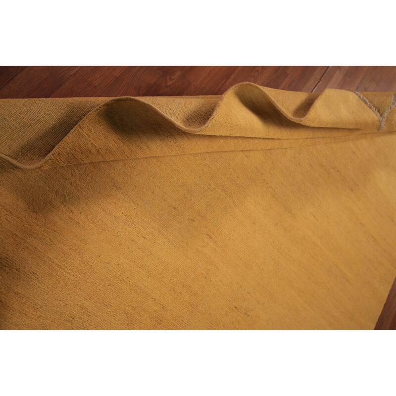 Modern Yellow Gabbeh Oriental Area Rug Hand-Knotted Wool Carpet - 5'6" x 7'8"
