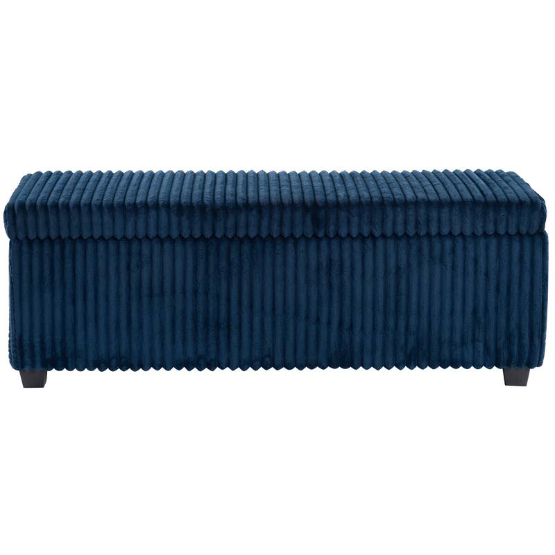 SAFAVIEH Couture Lynzie Plush Corduroy Storage Bench - 55"W x 21"D x 19"H