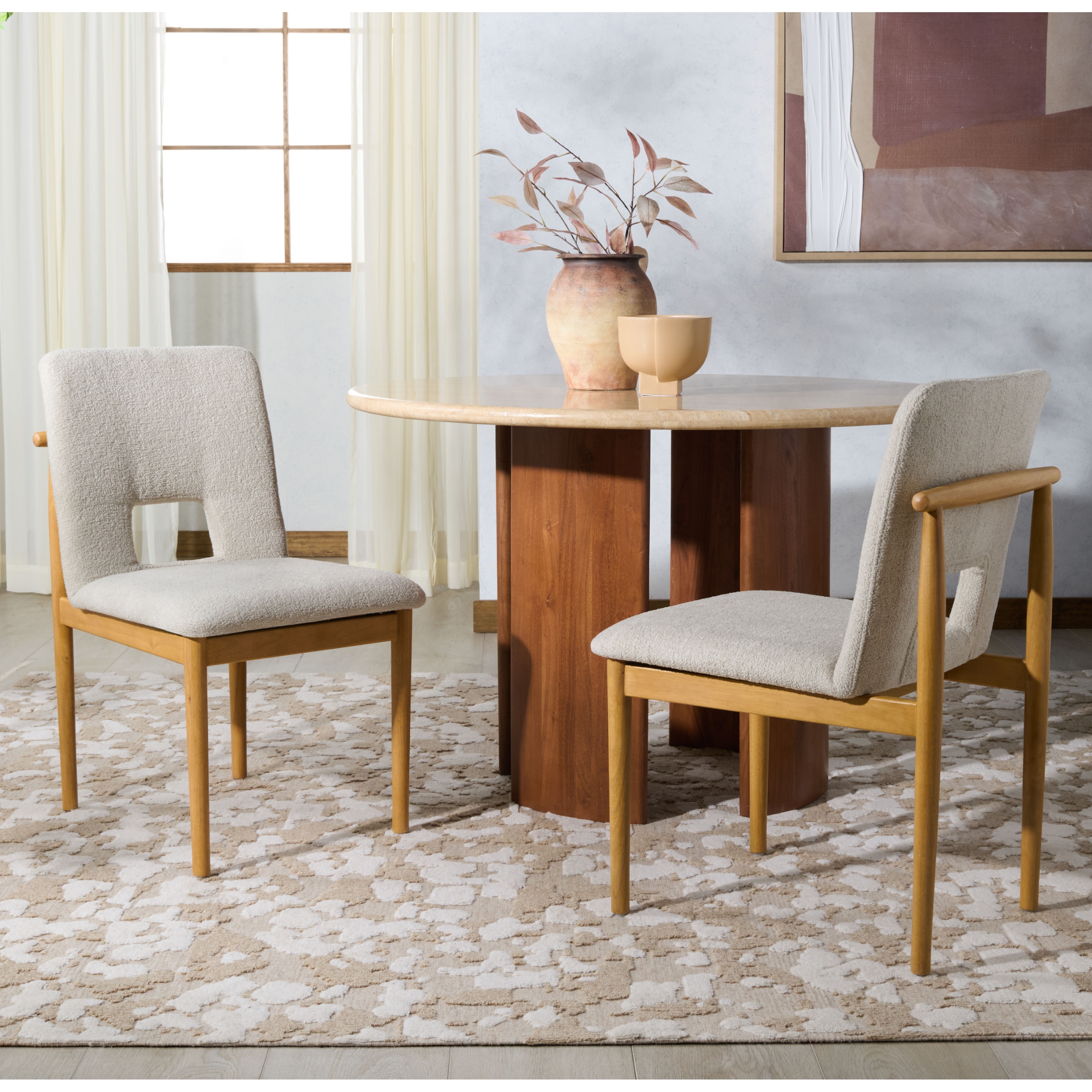 SAFAVIEH Couture Benjy Modern Rubberwood Dining Chair Set of 2 - 19"W x 23"D x 33"H