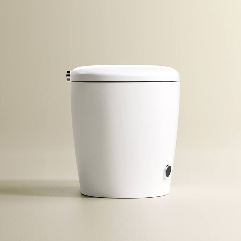 Madrid Smart Toilet Bidet Combo in White with LED Display, Off-Seat Auto Flush, Auto Open & Close Lid, Foot Sensor Operation