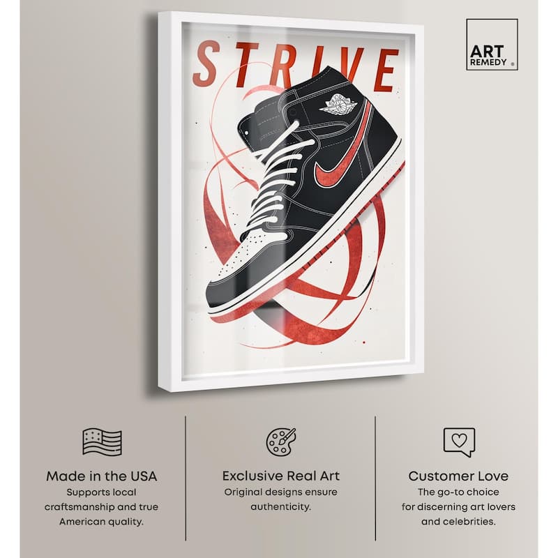 Red Ribbon Sneaker Shadowbox by Art Remedy