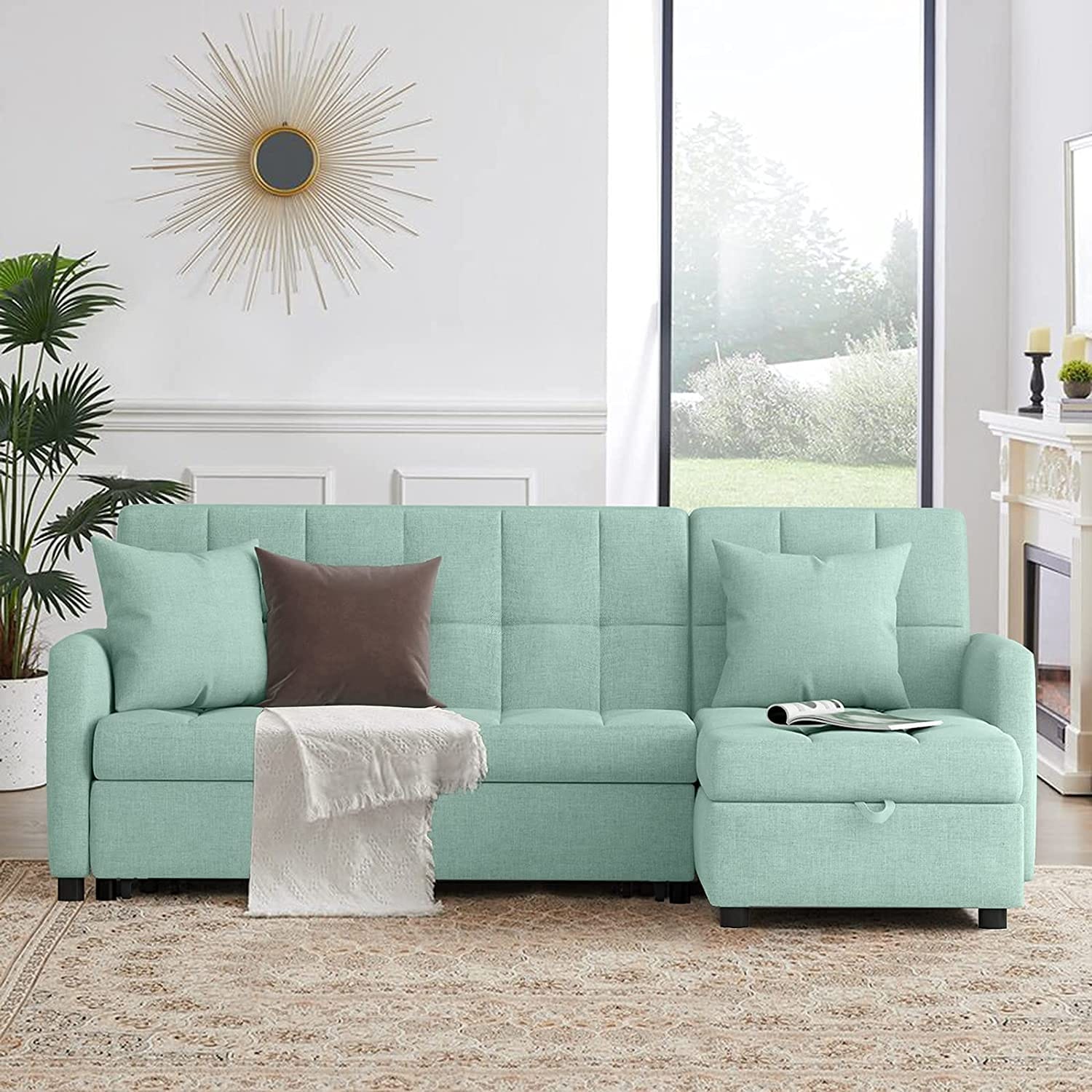 Our Bestseller sectional with sleeper and storage Lagozzo L