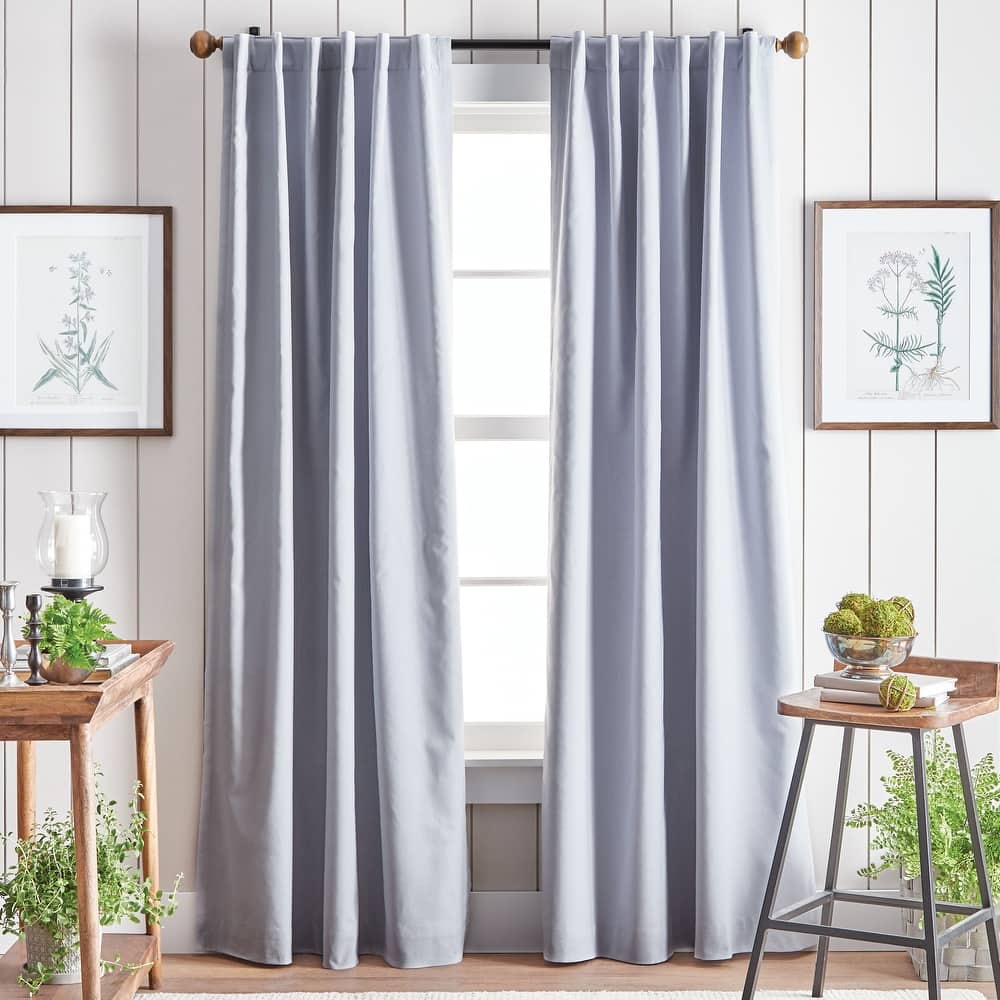 Martha Stewart Lido Linen Back Tab Curtain Panel Pair