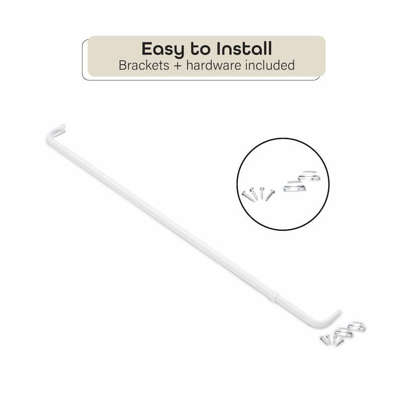 ACHIM Fantasia Single Curtain Rod 2.5" Projection - White