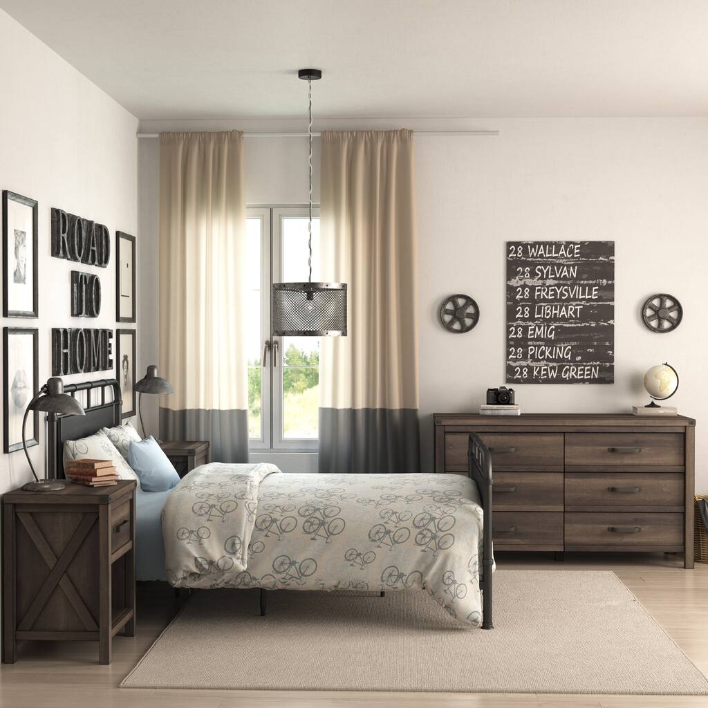 Modern Farmhouse Brown Weathered Oak Nightstand