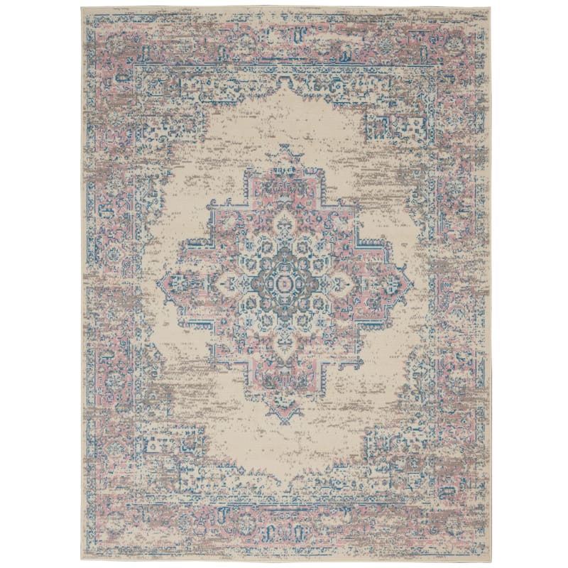 Nourison Grafix Distressed Vintage Medallion Area Rug