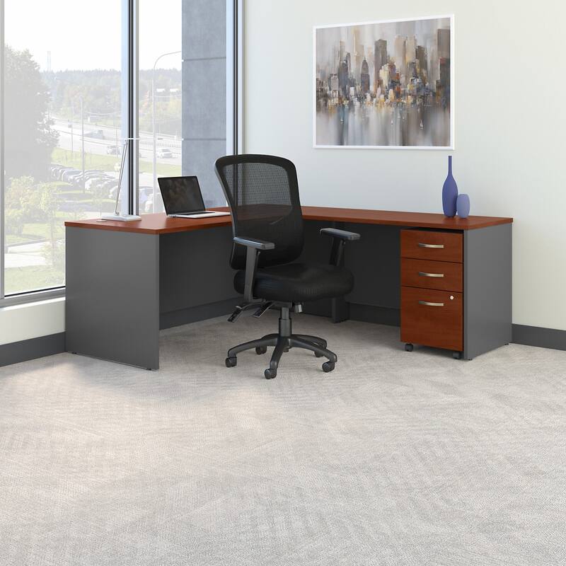 Series C 72W L Desk with Drawers and Chair by Bush Business Furniture