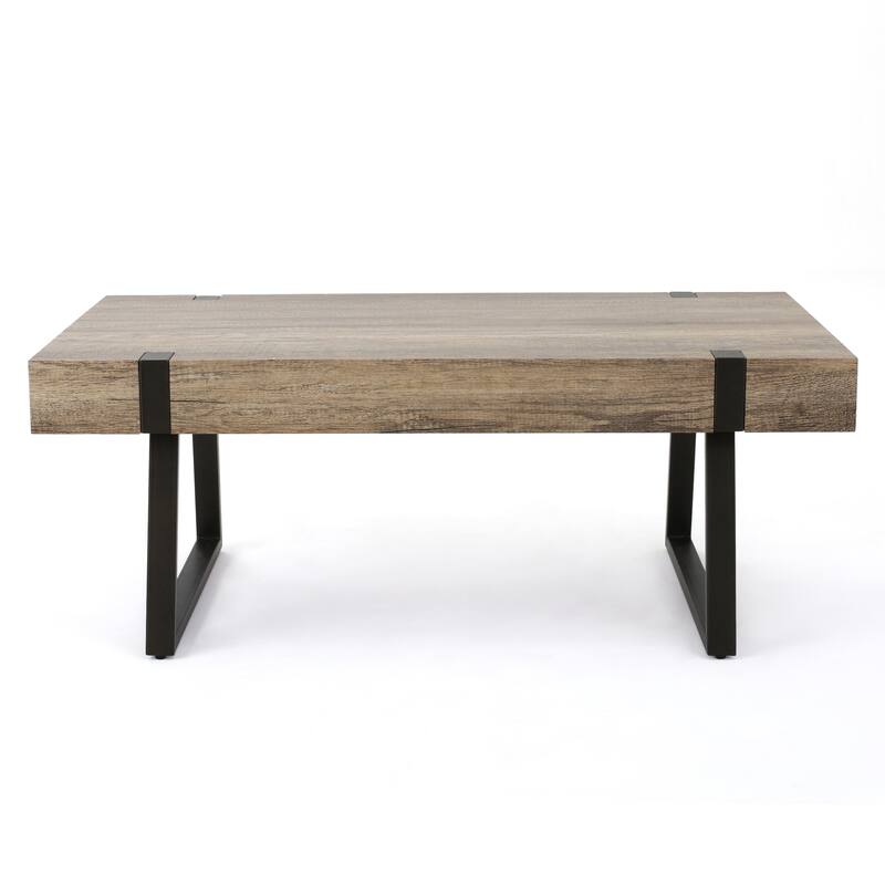 Grey Coffee Table with Black Legs,MDF Construction