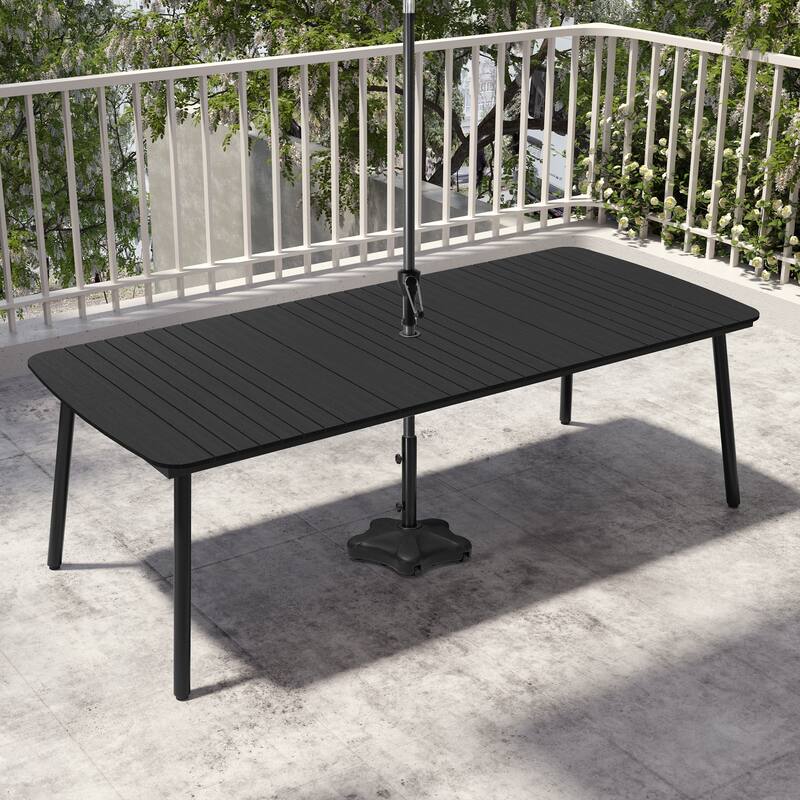 Pellebant Patio Dining Table Rectangular Aluminum Outdoor Table